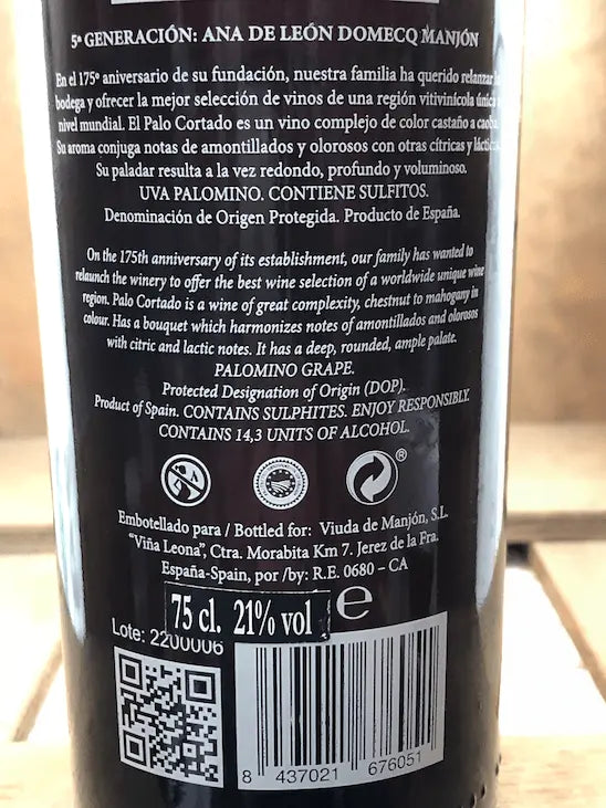 Palo cortado leona viuda de manjón