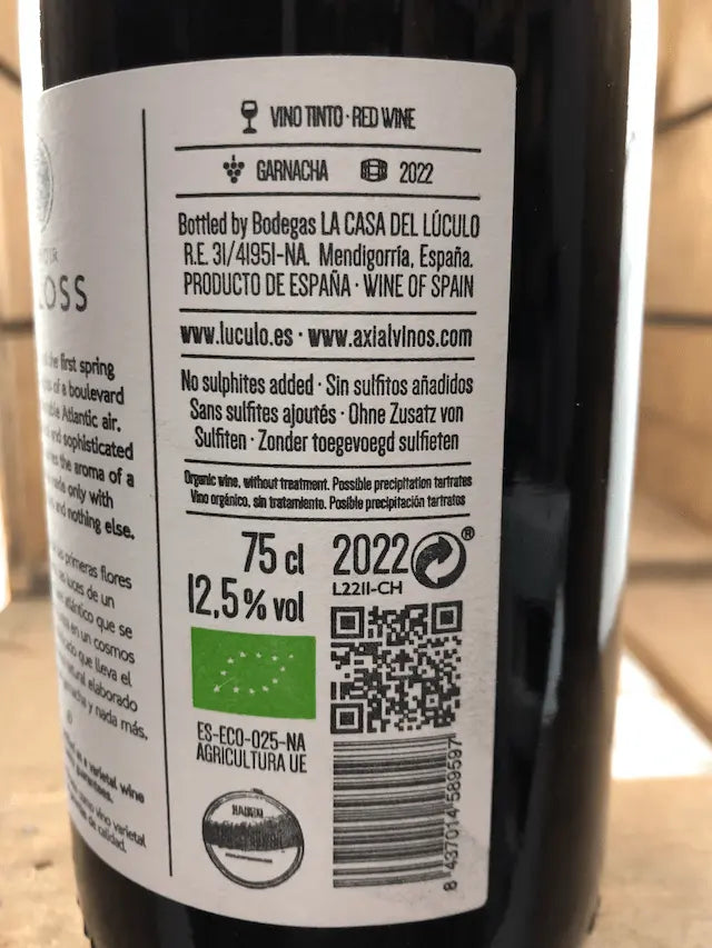 Vino sin sulfitos Chloss