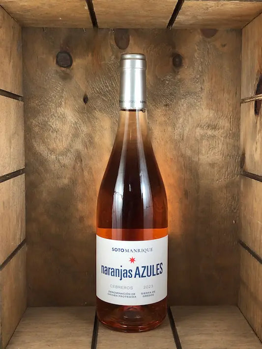 Vino rosado naranjas azules