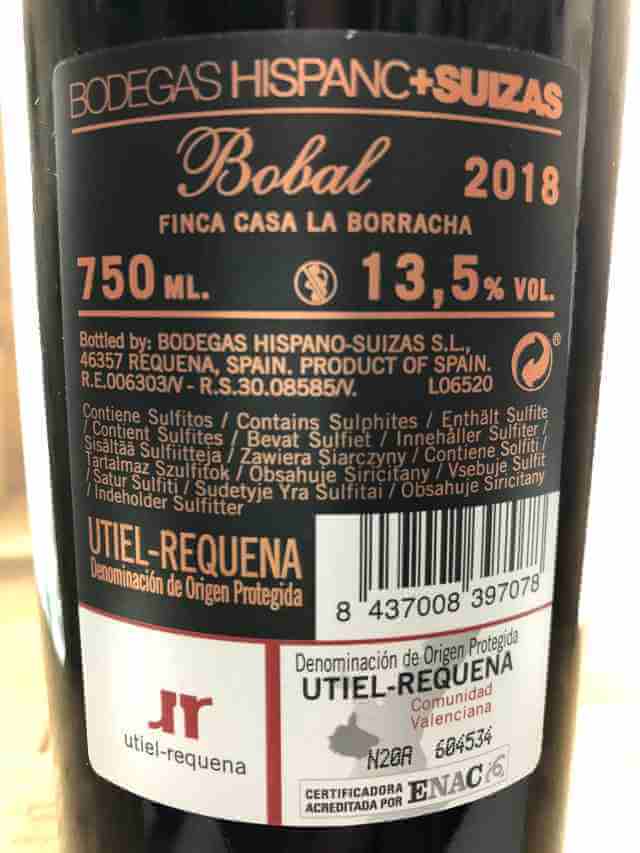 Contra de botella de vino tinto Bobos