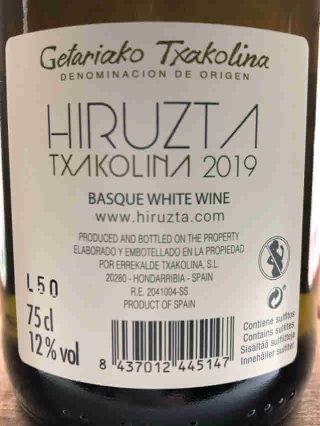 Contra botella Hiruzta txacoli