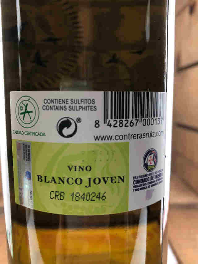 Contra botella de viña barredero