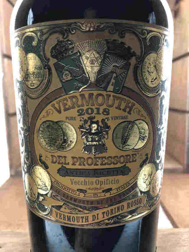 Etiquete de Botella del professore antica receta rojo