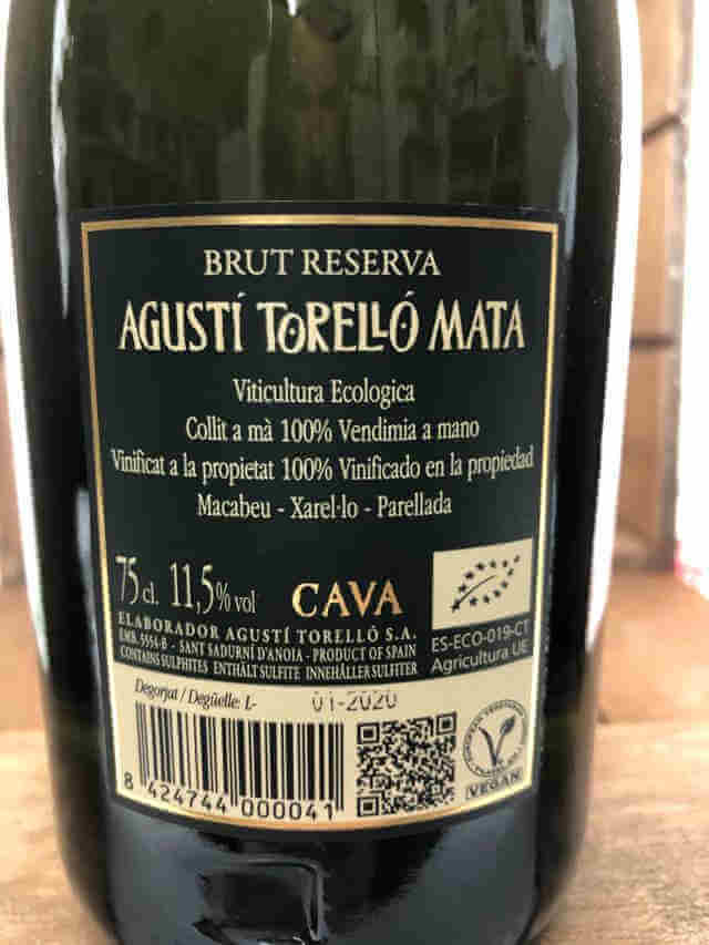 Contra de Botella de Agusti Torello Mata brut reserva