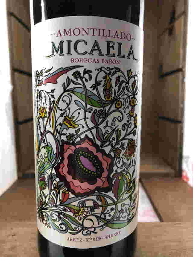 Etiqueta de Botella de Micaela amontillado