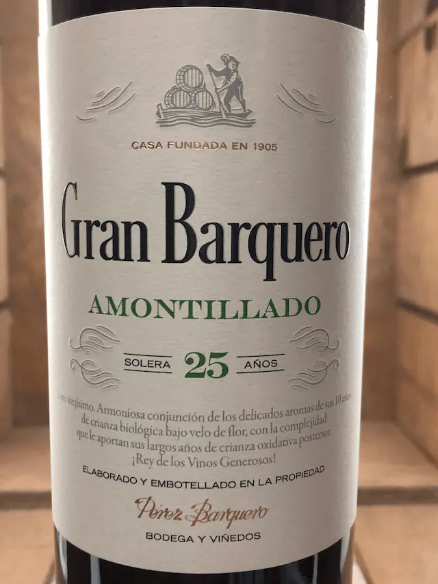 Gran barquero amontillado etiqueta