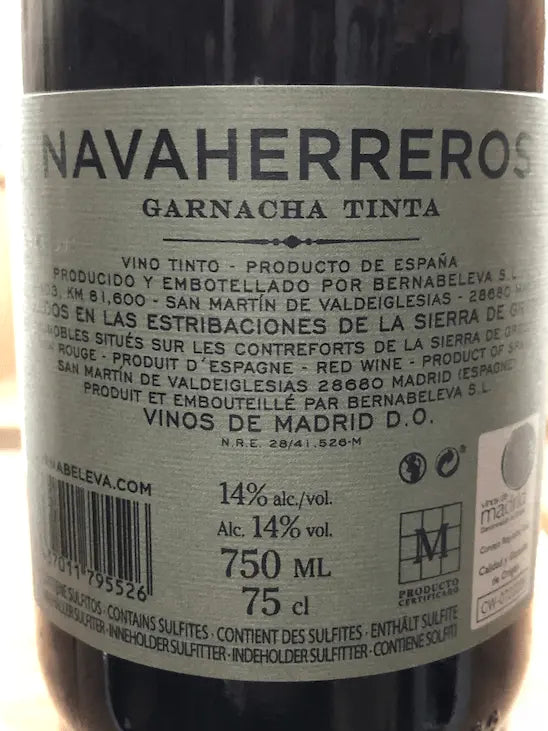 Vino navaherreros garnacha