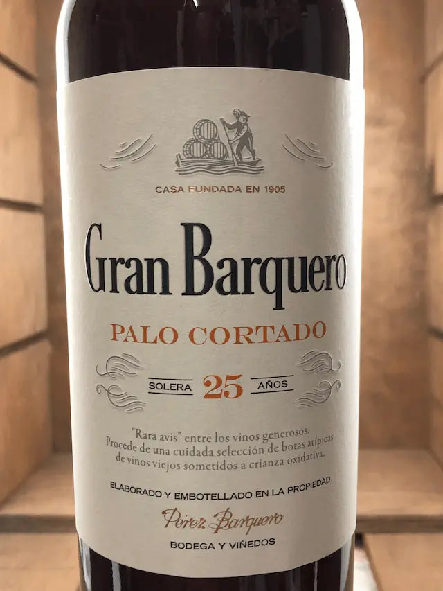 Gran Barquero palo cortado etiqueta