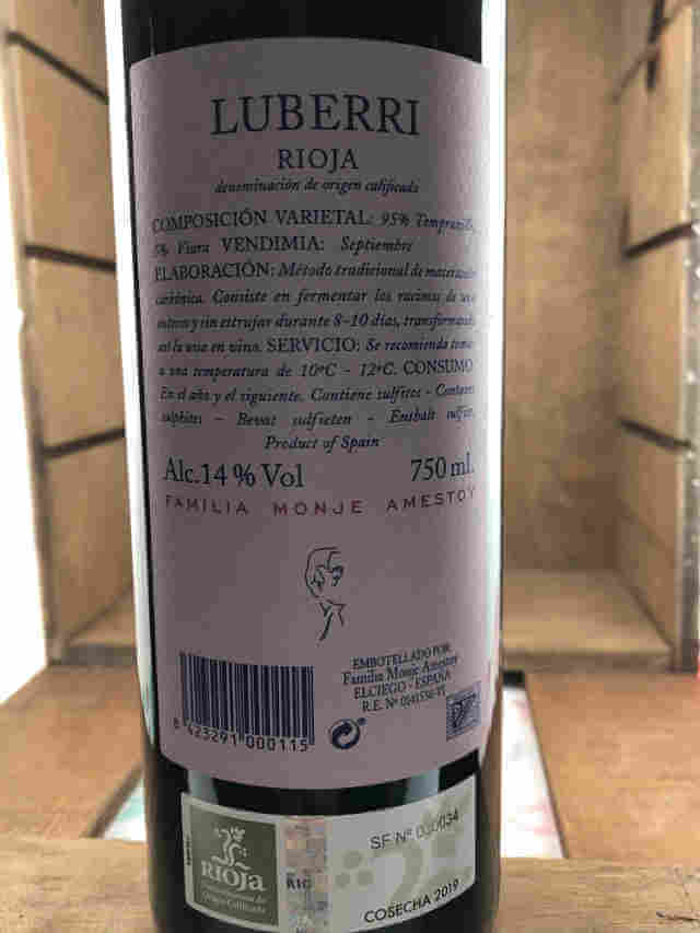 Contra botella de Luberri