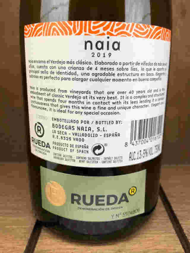 Contra botella de vino Naia
