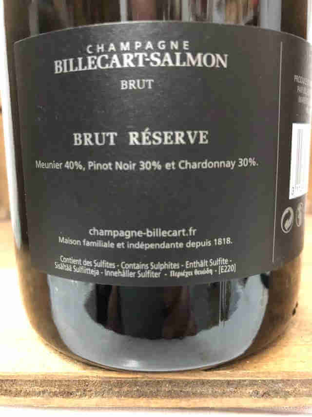 Contra de botella de Champagne Billecart Salmon brut reserve