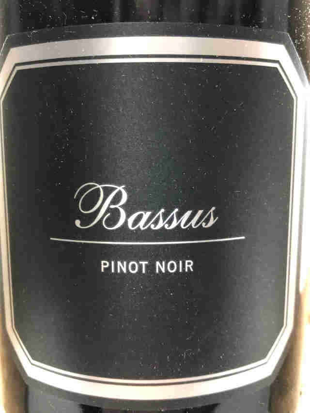 Etiqueta de Botella de Bassus Pinot noir 