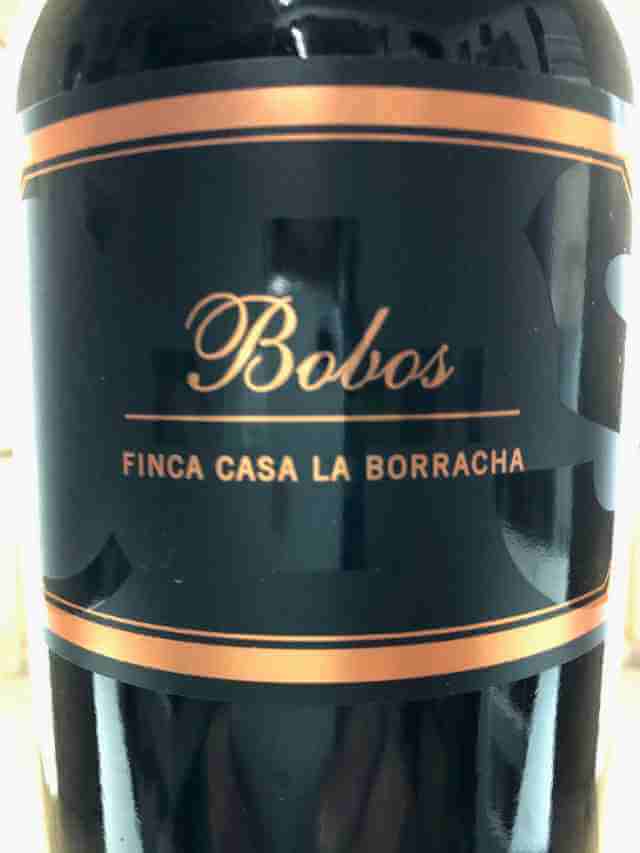 Etiqueta de vino tinto Bobos