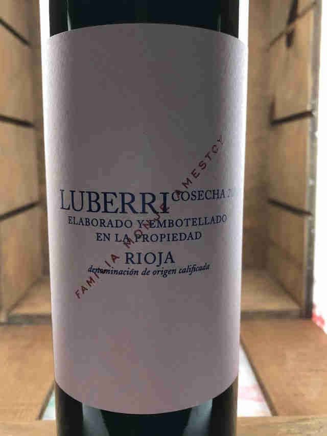 Etiqueta de botella de Luberri