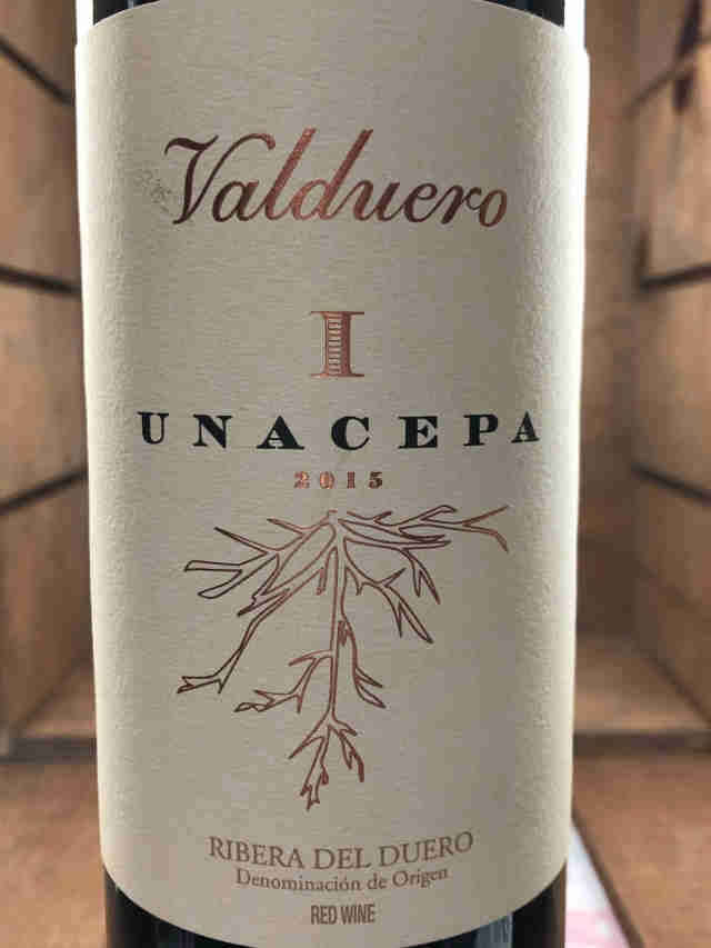 Etiqueta de botella Valduero una cepa