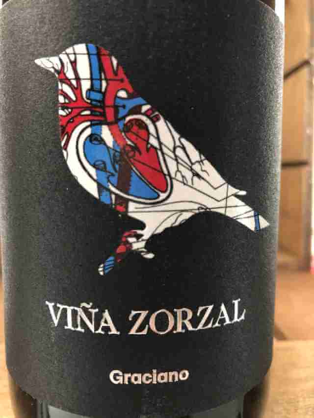 Etiqueta de Botella de vino tinto de Viña Zorzal Graciano