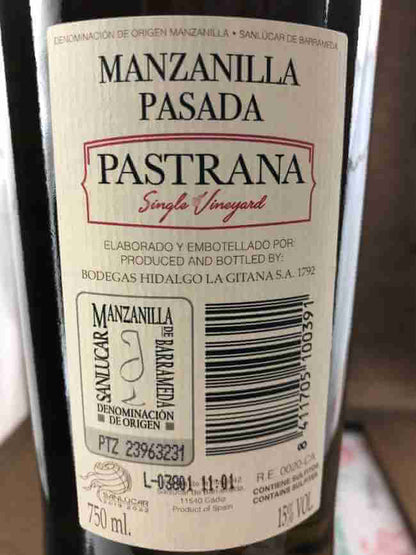 Contra Botella Manzanilla pasada Pastrana