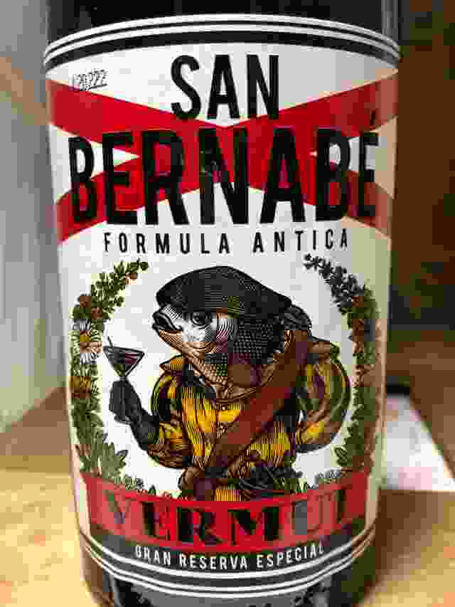Etiqueta de Botella de San Bernabe vermut